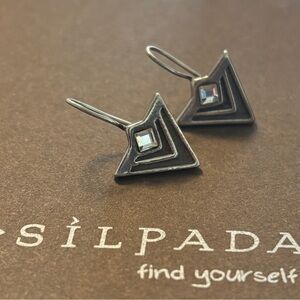 Silpada Silver Logo Earrings